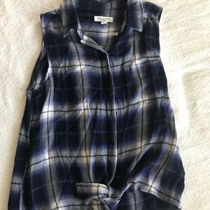 Beach lunch lounge plaid tie shirt